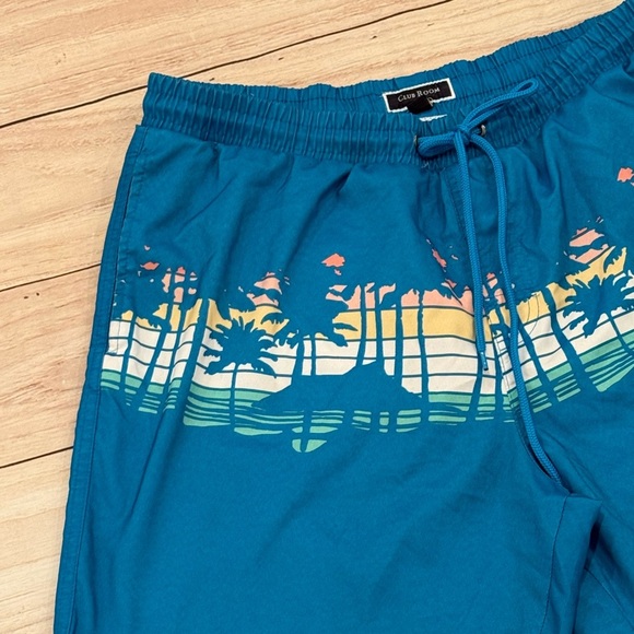 Club Room Blue and Green Swim men’s Trunks with Modern Design/size L - Picture 5 of 8